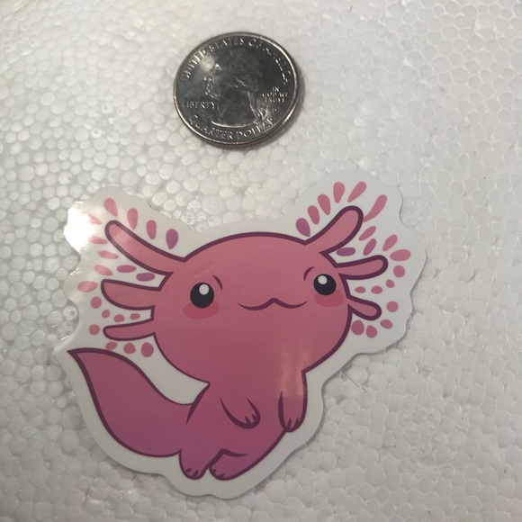 Pink Axolotl Questions Crazy Trending WaterProof Single Decor Accent Sticker - Picture 4 of 5